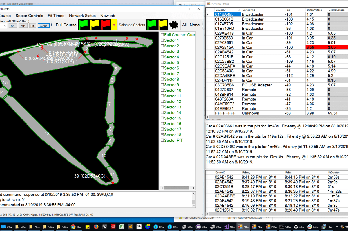 Message log with GPS timestamps